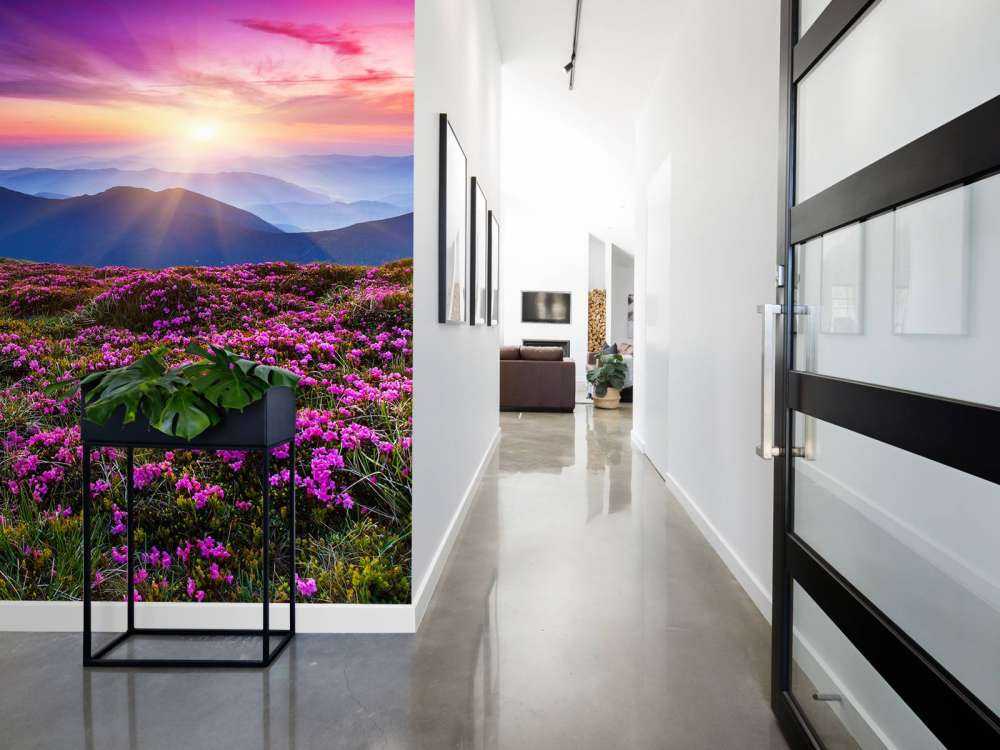 Rhododendron bloemen in de bergen