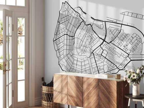 Plattegrond Amsterdam centrum, wit