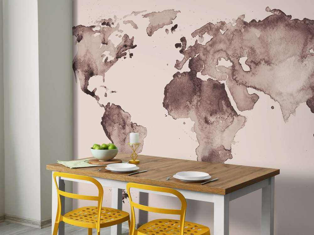 Wereldkaart in sepia