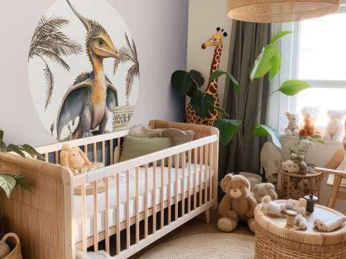 Baby pteranodon in de jungle taupe