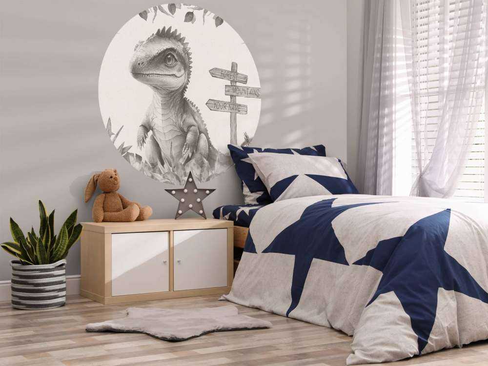 Baby spinosaurus in de jungle beige