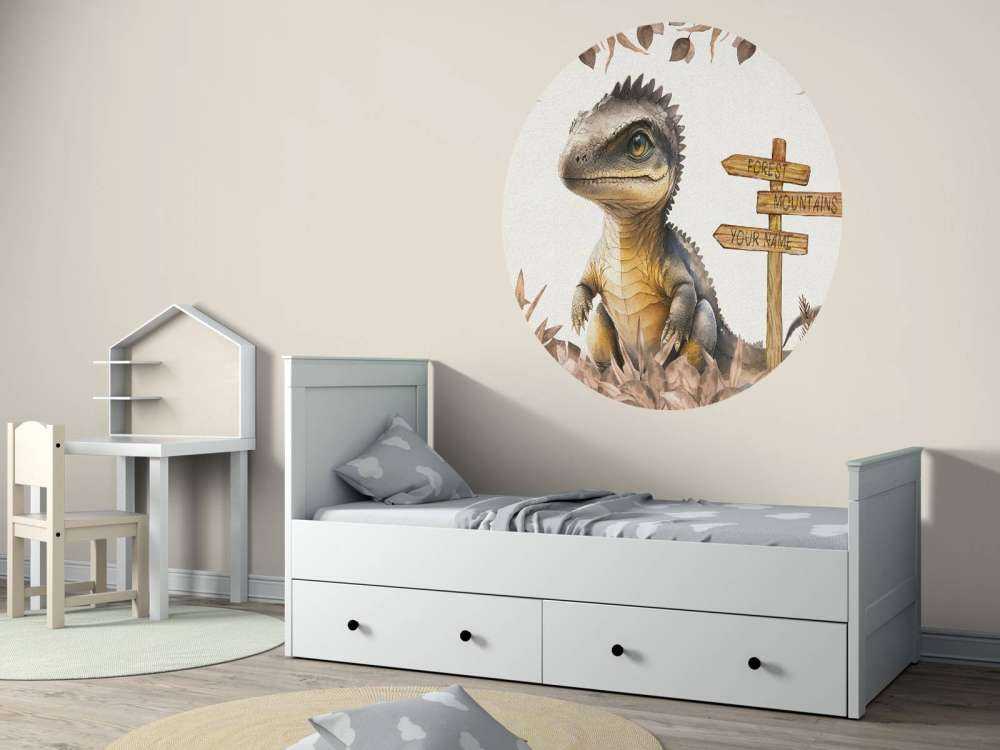 Baby spinosaurus in de jungle taupe
