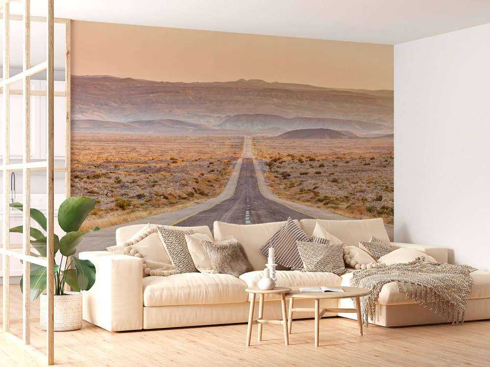 Highway through desert