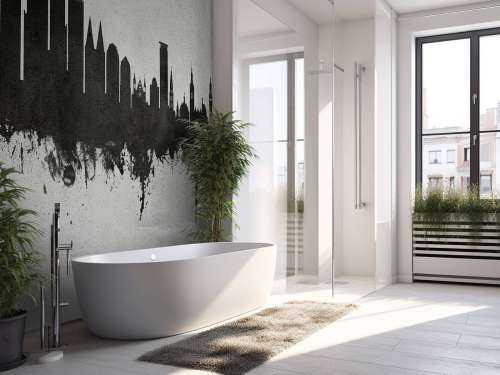 Waterverf skyline, Den Haag