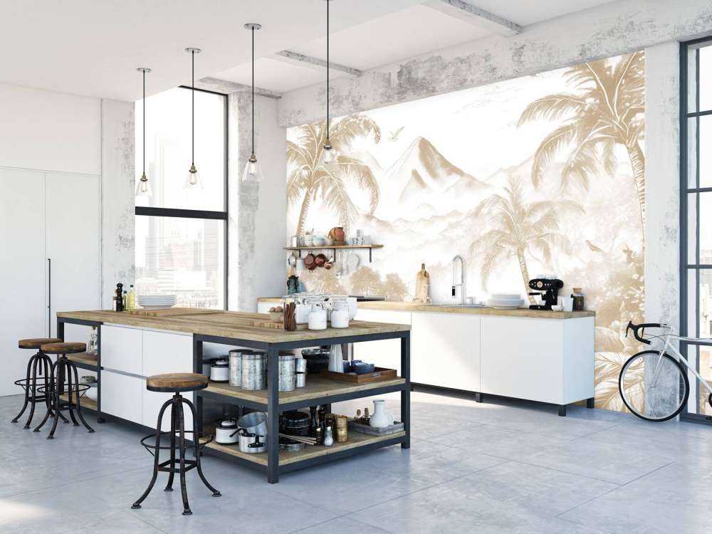 Ochtendgloren op Vulkanisch Eiland, taupe