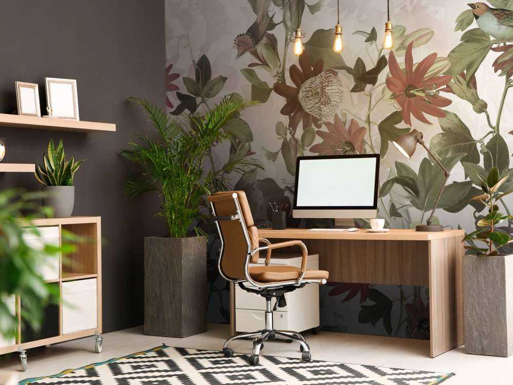 Seven Birds in Enchanted Foliage - Blush Garden