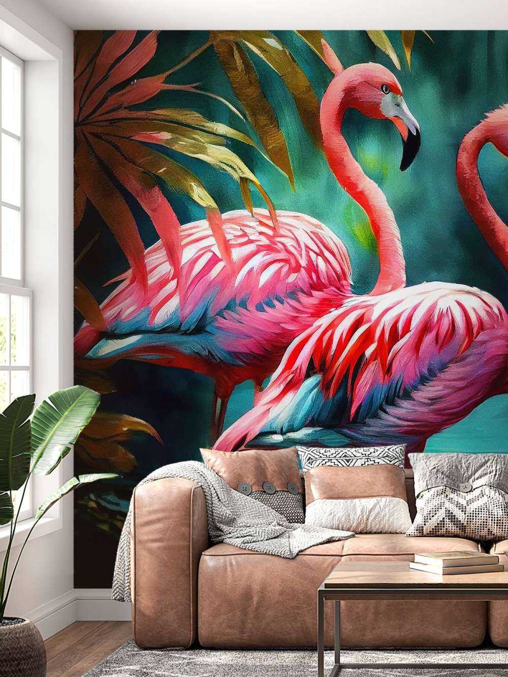 Fluweelroze Flamingo Duo