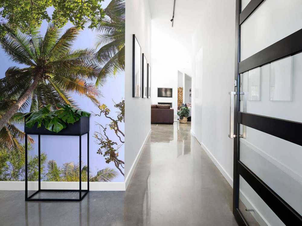 Palmbomen van onderaanzicht