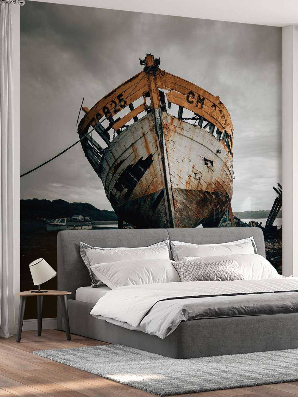 Oud roestig scheepswrak