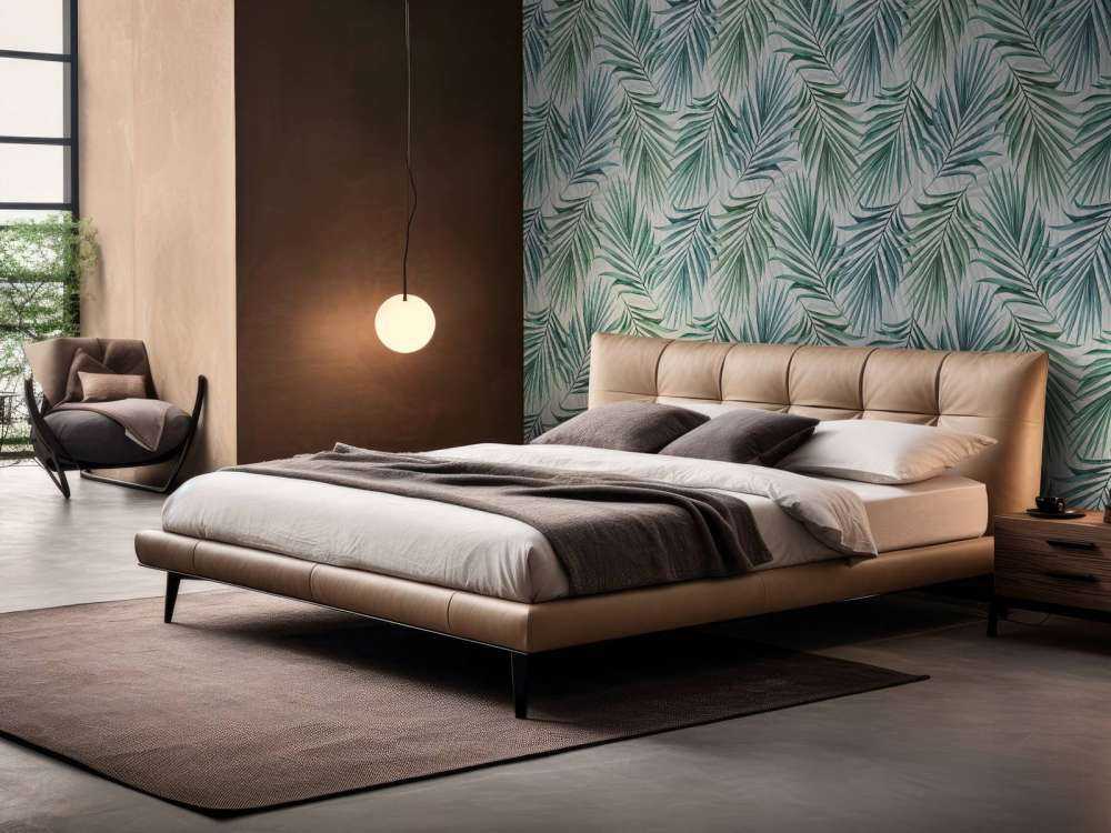 Blauwe en groene palmbladeren