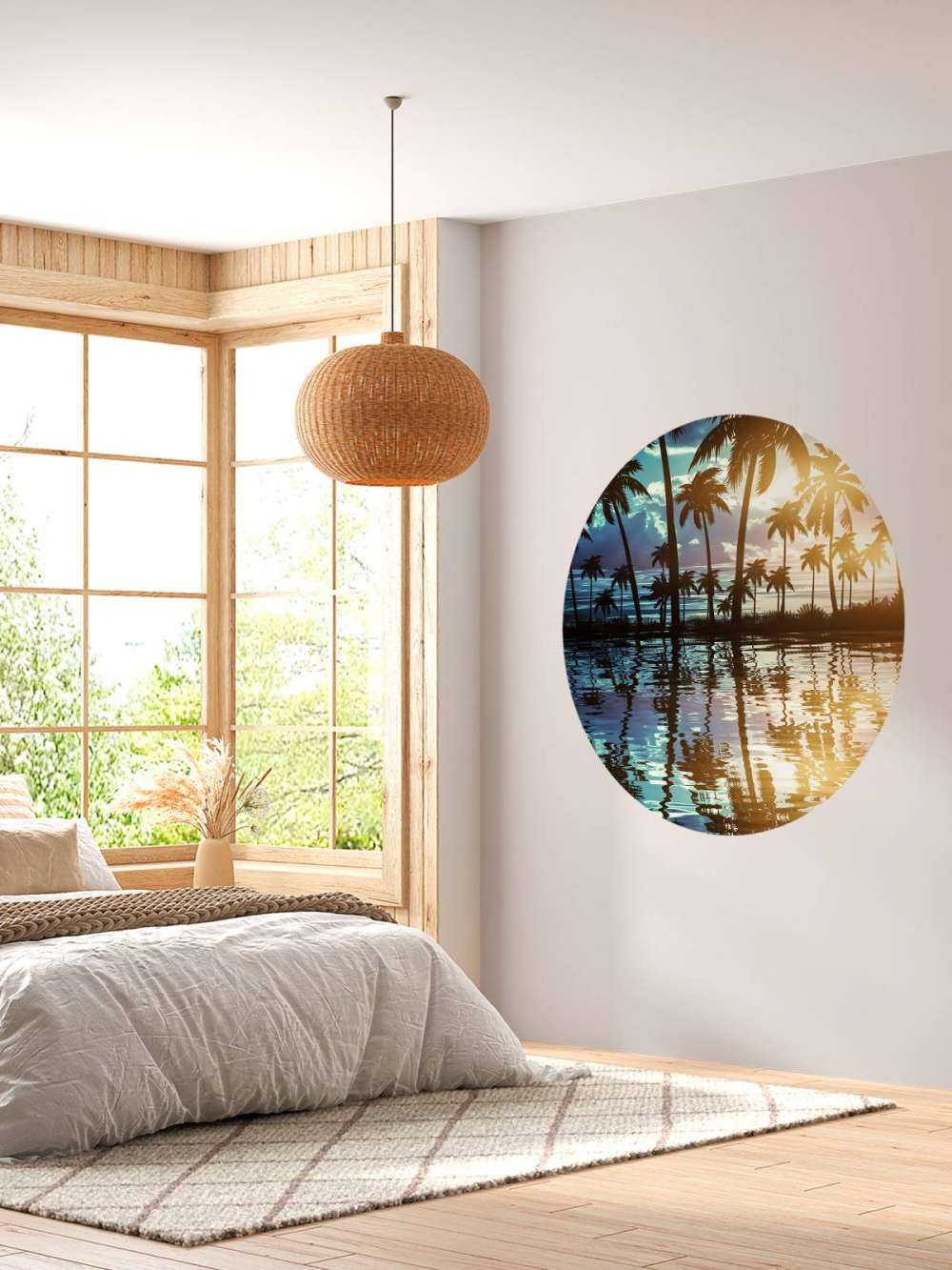 Nachtlandschap met palmbomen