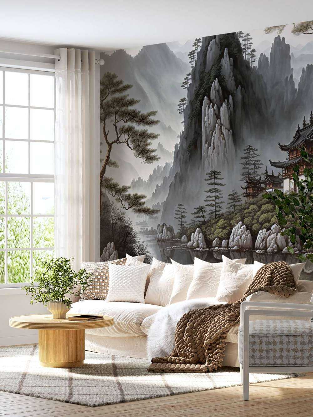 Geïllustreerde bergen landschap