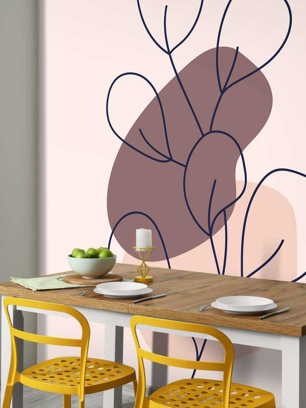 Plant met blaadjes en vormen