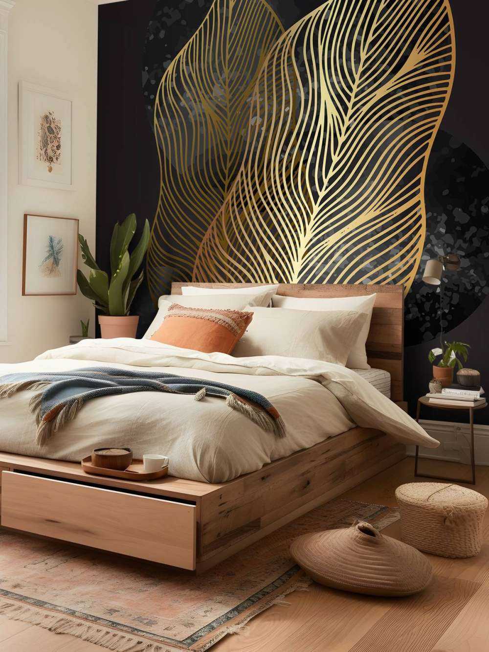 Abstracte gouden bladeren