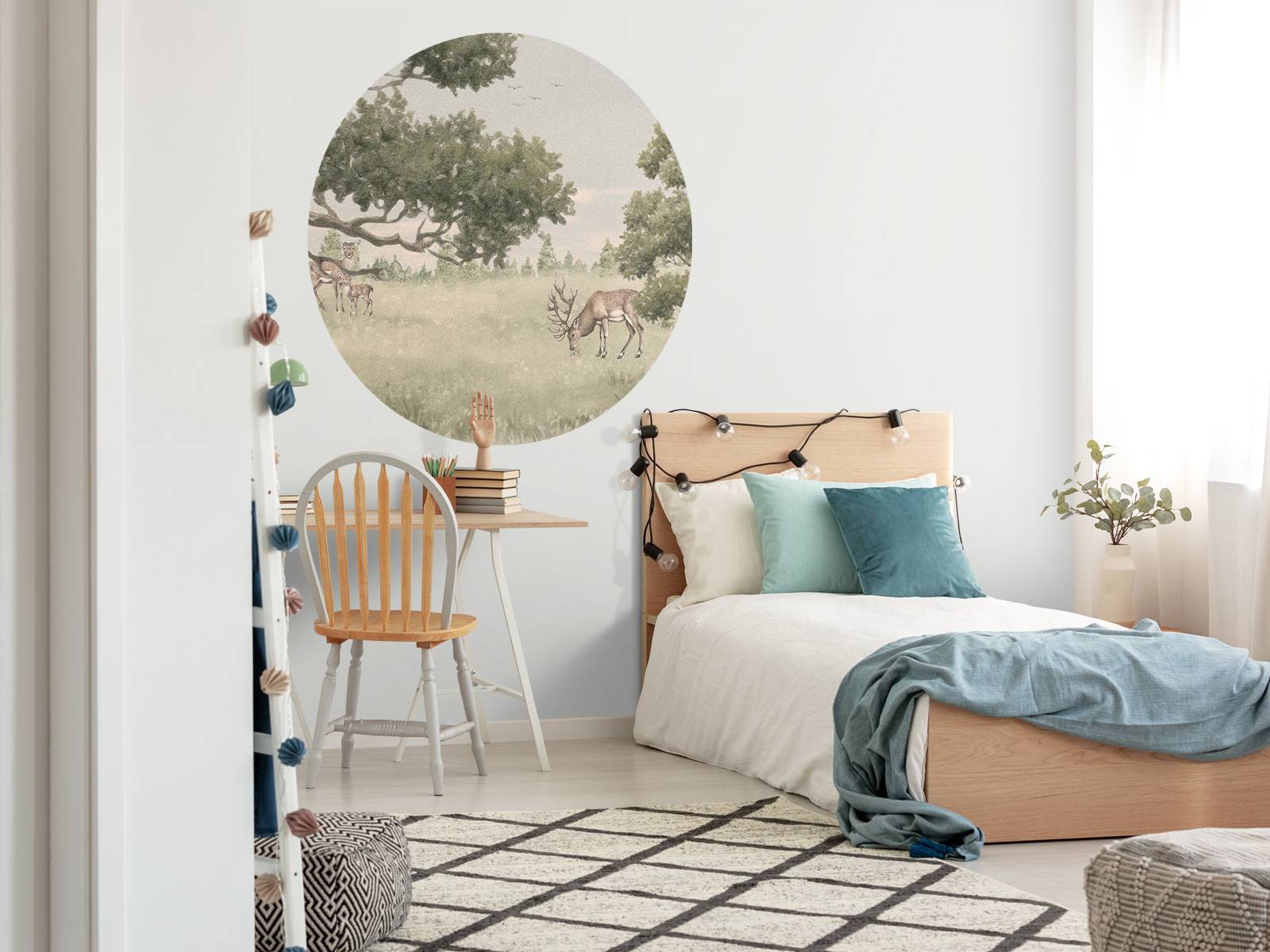 Landschap met dieren in beige