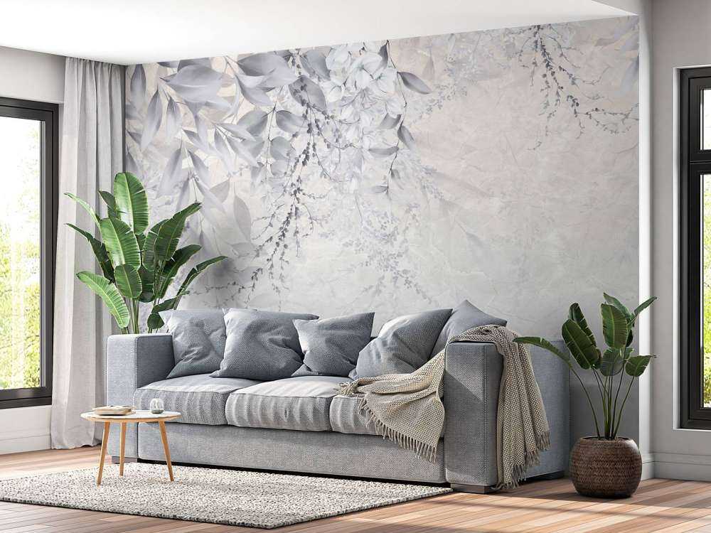 Bladeren op marmer muur