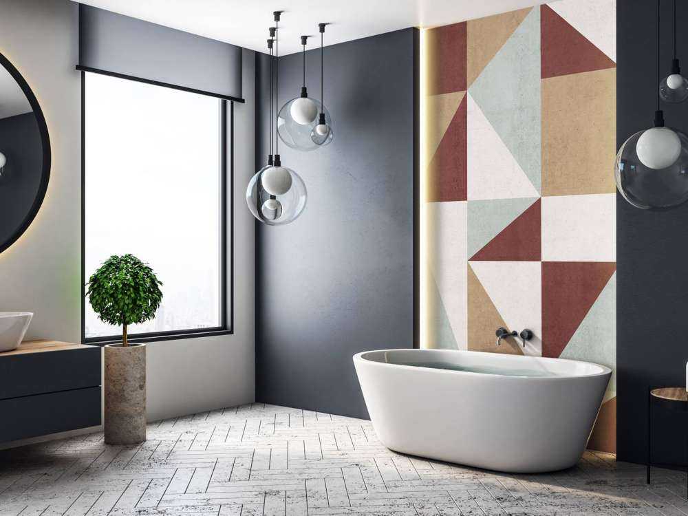 Geometrische vlakken in retrokleuren