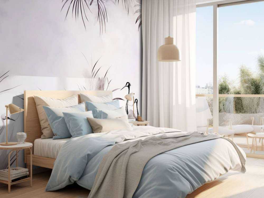 Cranes in Field White