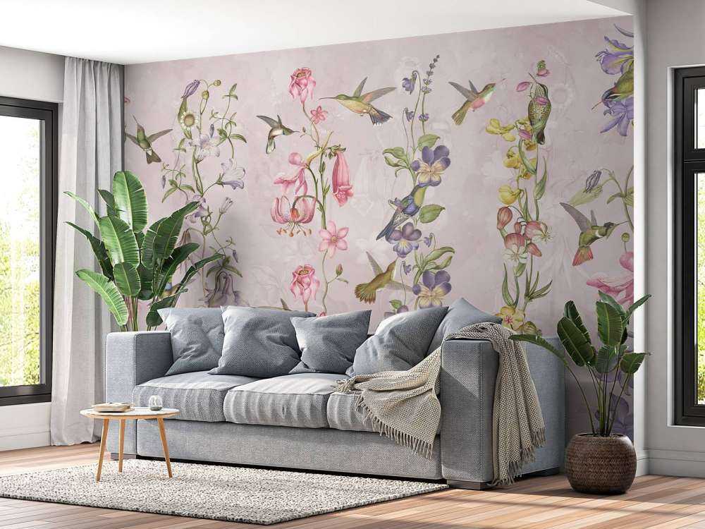 Weadow and Garden Flowers Pink