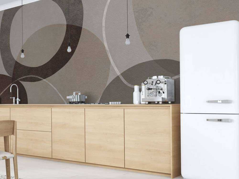 Mid Century Shapes And Outline Grey Brown