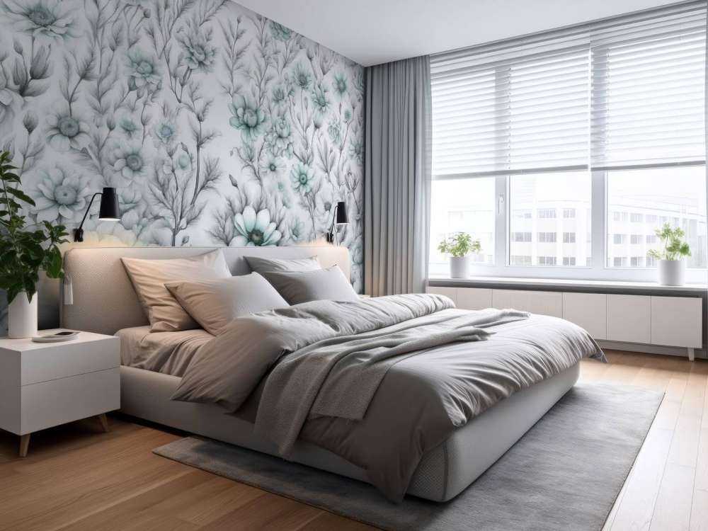 Floral romantic wall Blue