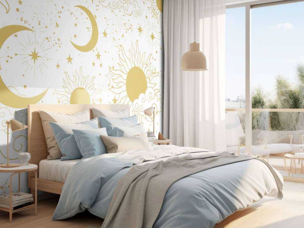 Zon maan en sterren in goud