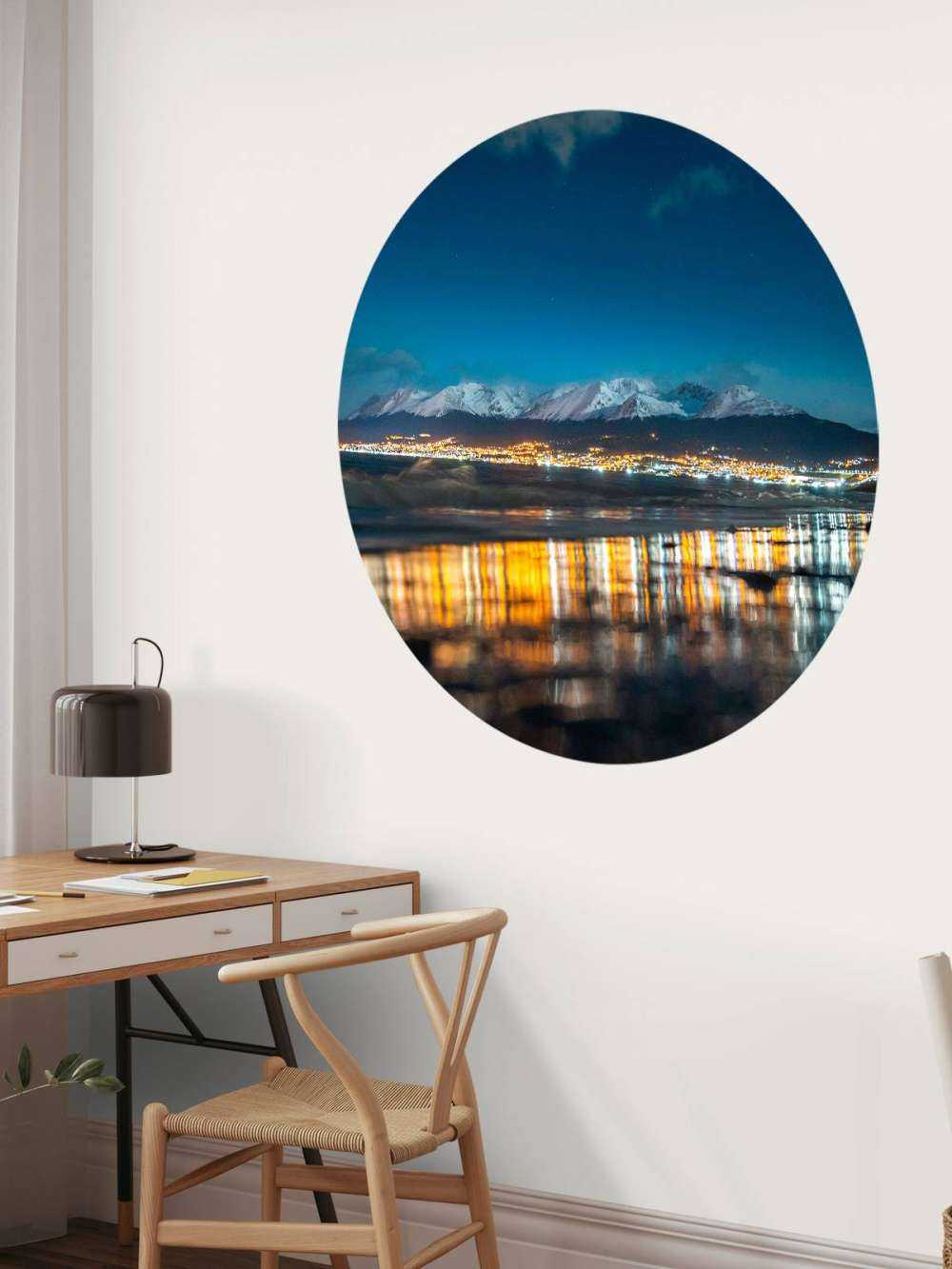 Nachtlicht Aan Besneeuwde Kust