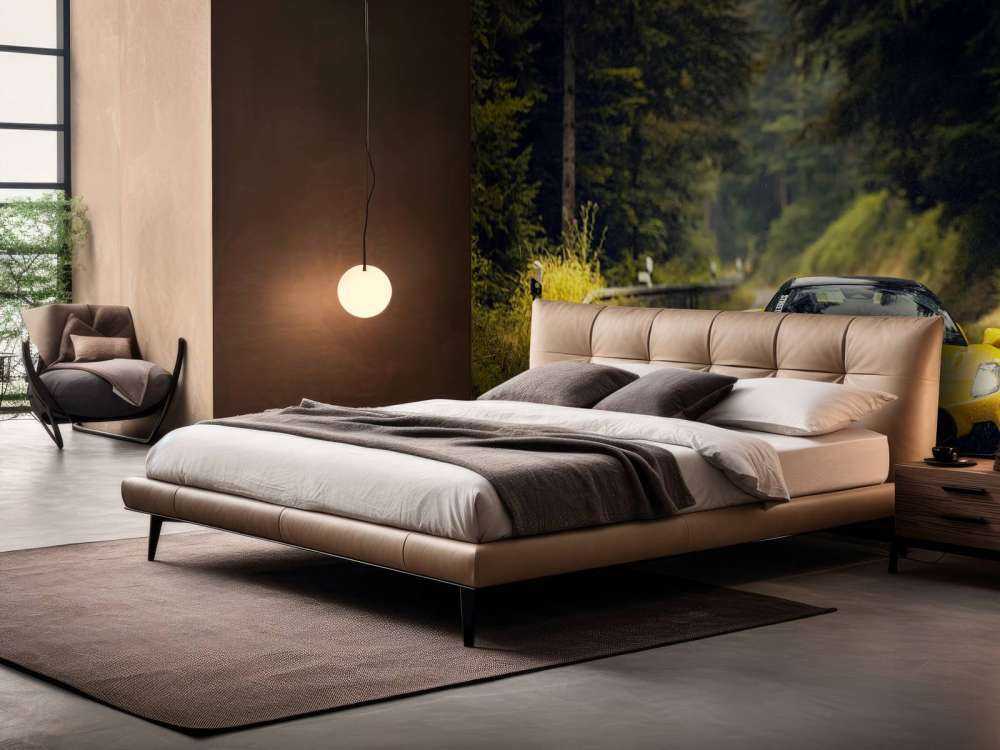 Gele Maserati in het groene woud