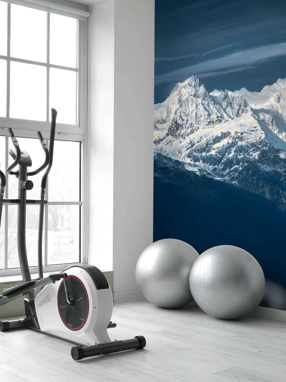 IJsblauwe toppen in stilte