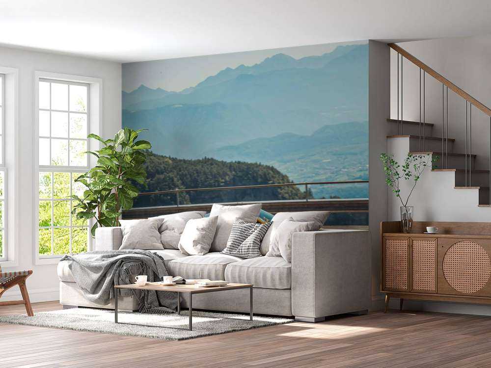 Gele supercar in bergen