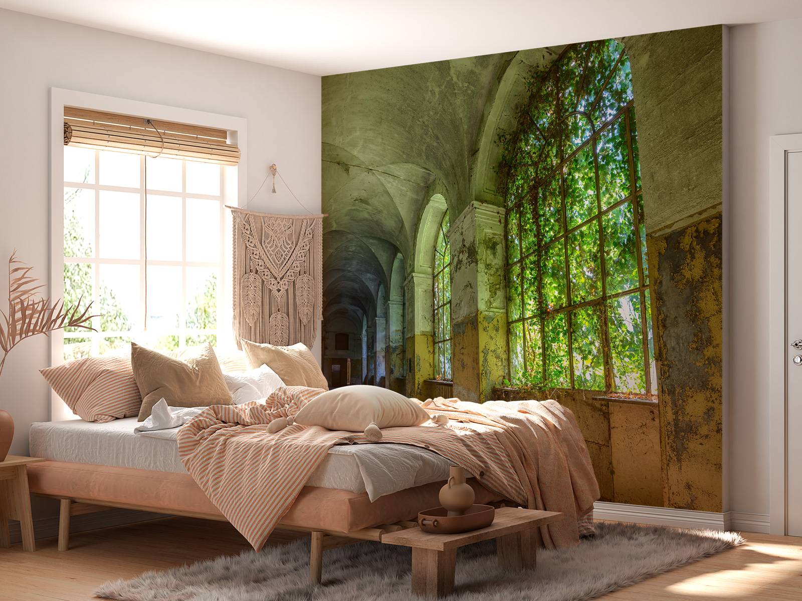 Oud verlaten gebouw op behang - Fotobehang, image size:1600x1200