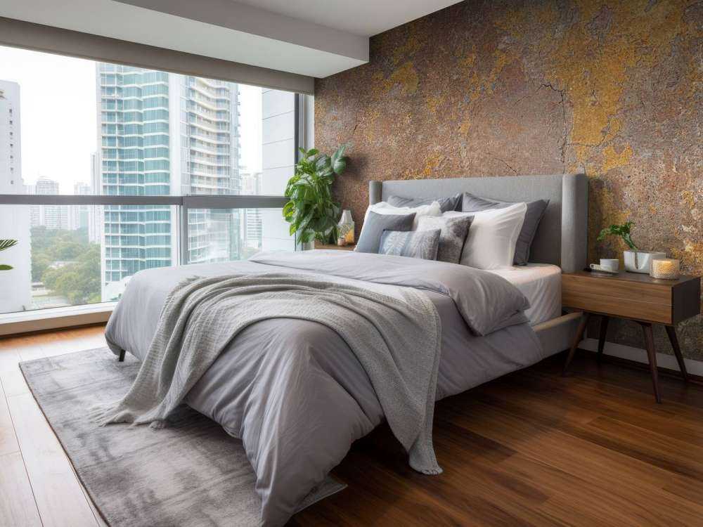 Oude muur met gele stuc