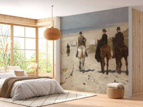 Morgenrit langs het strand