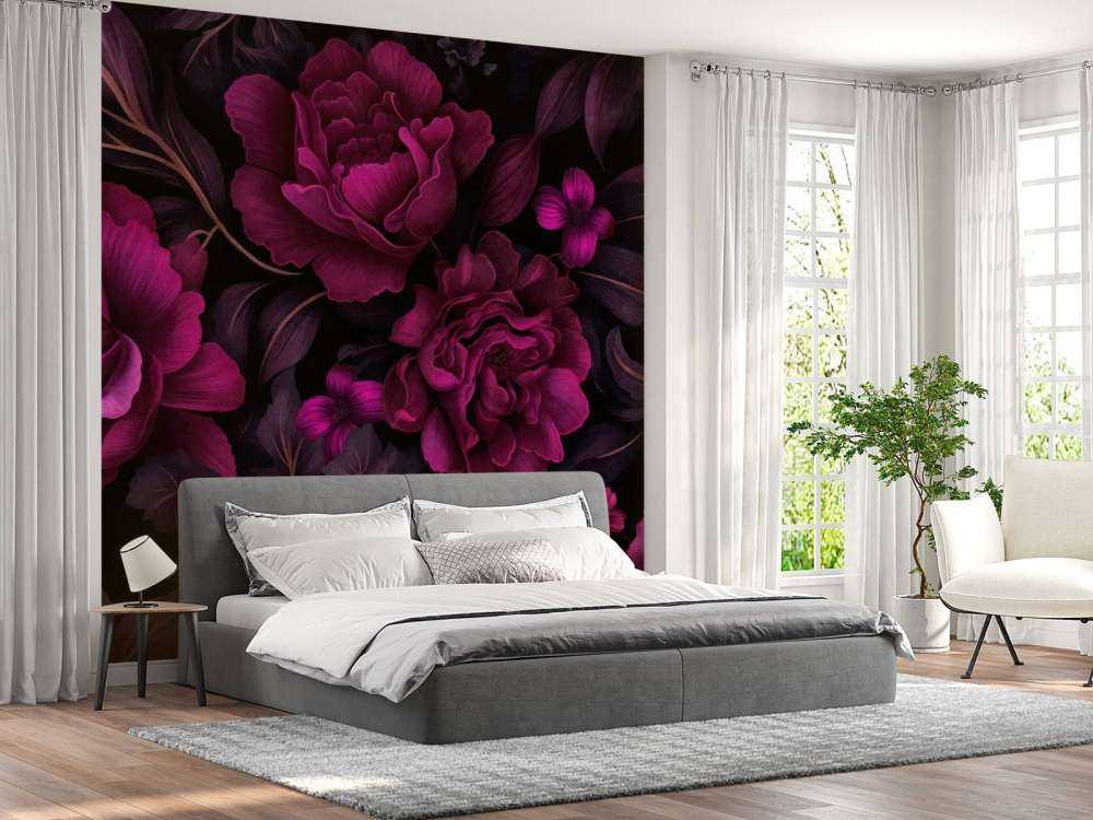 Velveteen dark moody flowers fuchsia pink