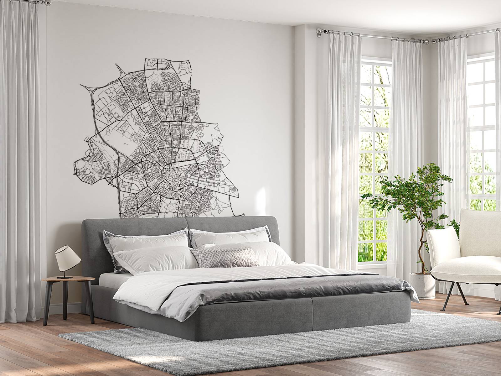 Plattegrond van Eindhoven, wit