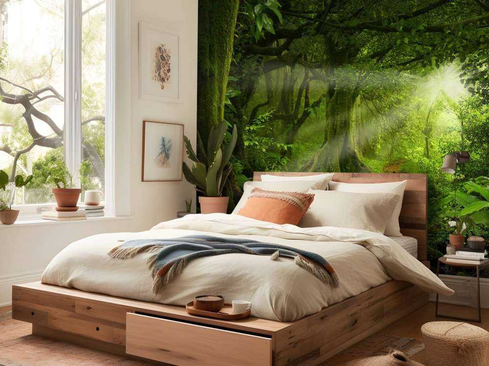 Tropische jungle met zonlicht