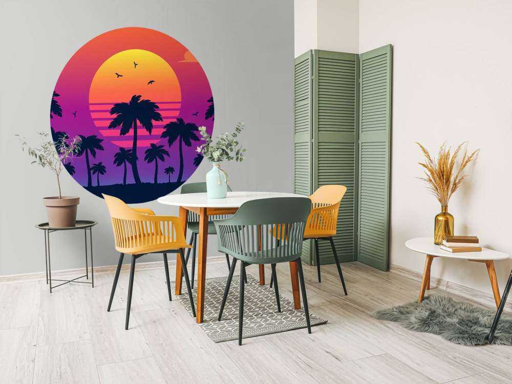 Illustratie van een zonsondergang