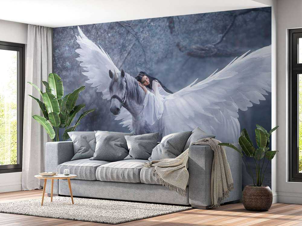 Witte eenhoorn in de winter