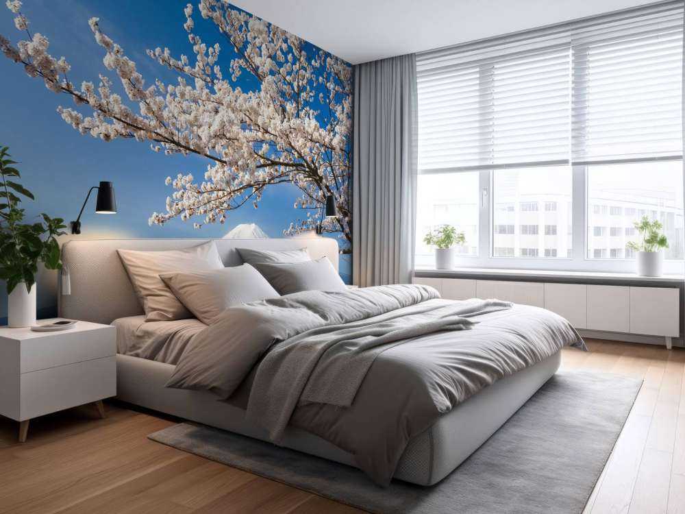 Bloesem voor de Fuji Berg