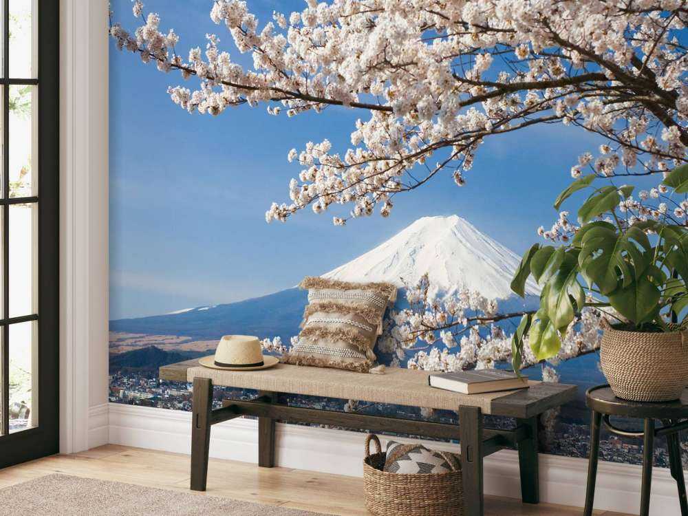 Bloesem voor de Fuji Berg