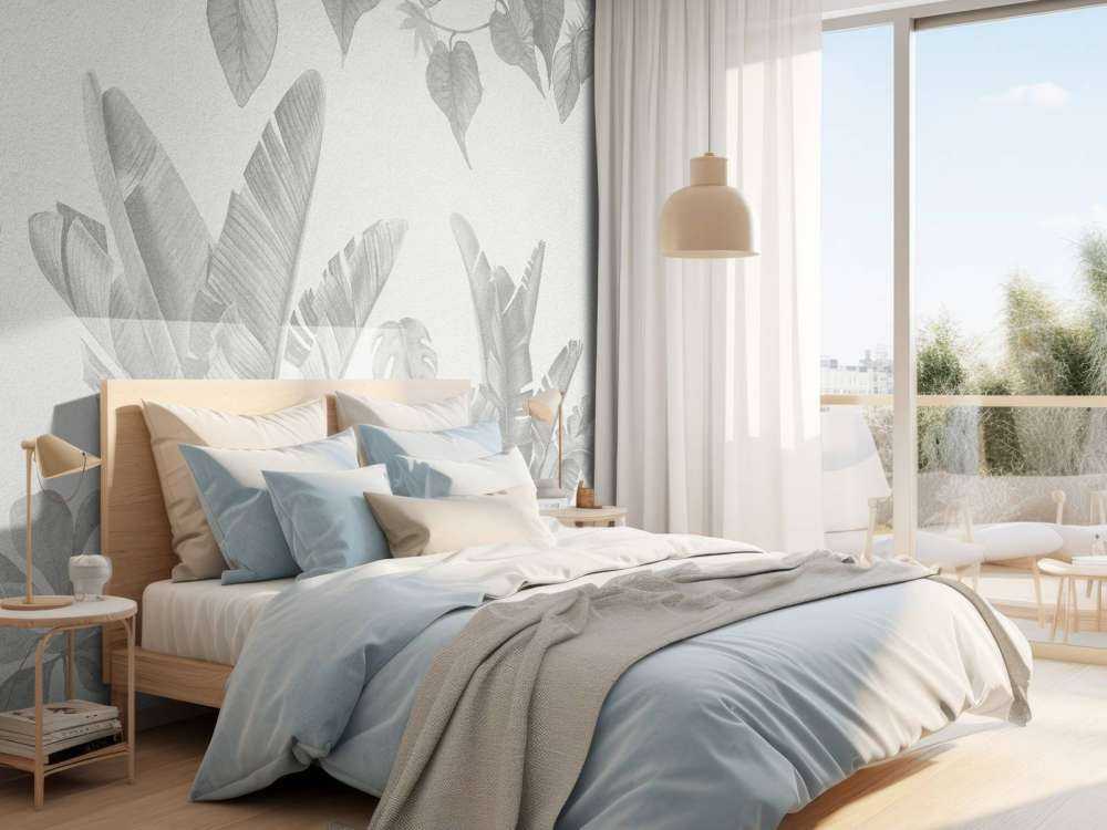 Jungle planten in grijstinten 