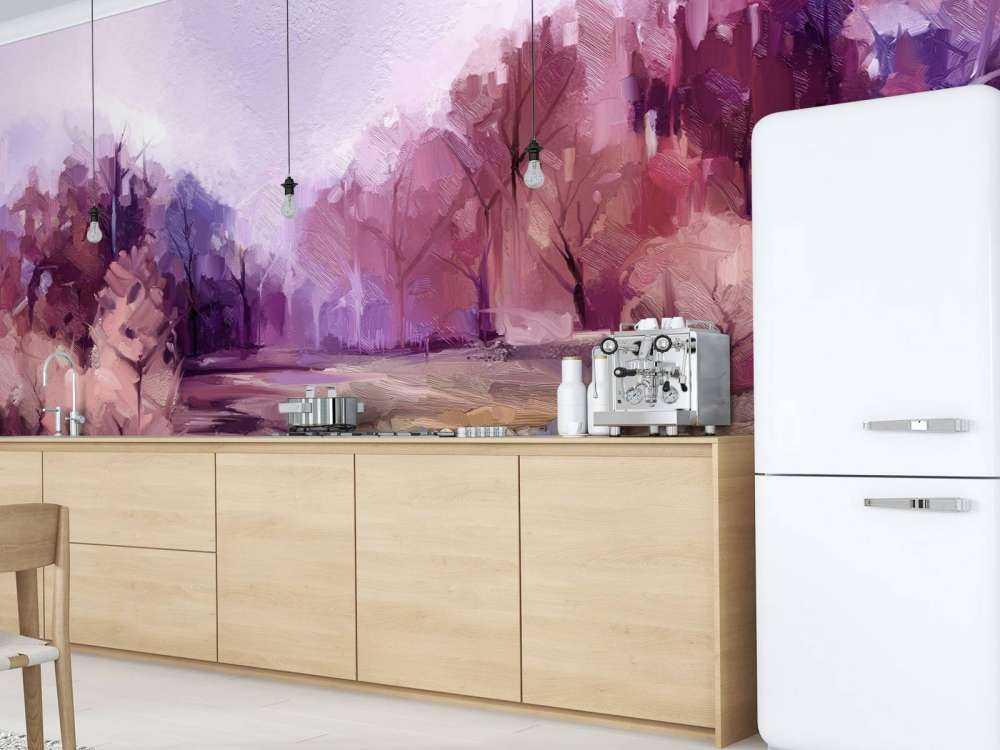 Olieverfschilderij van een prachtig kleurrijk landschap