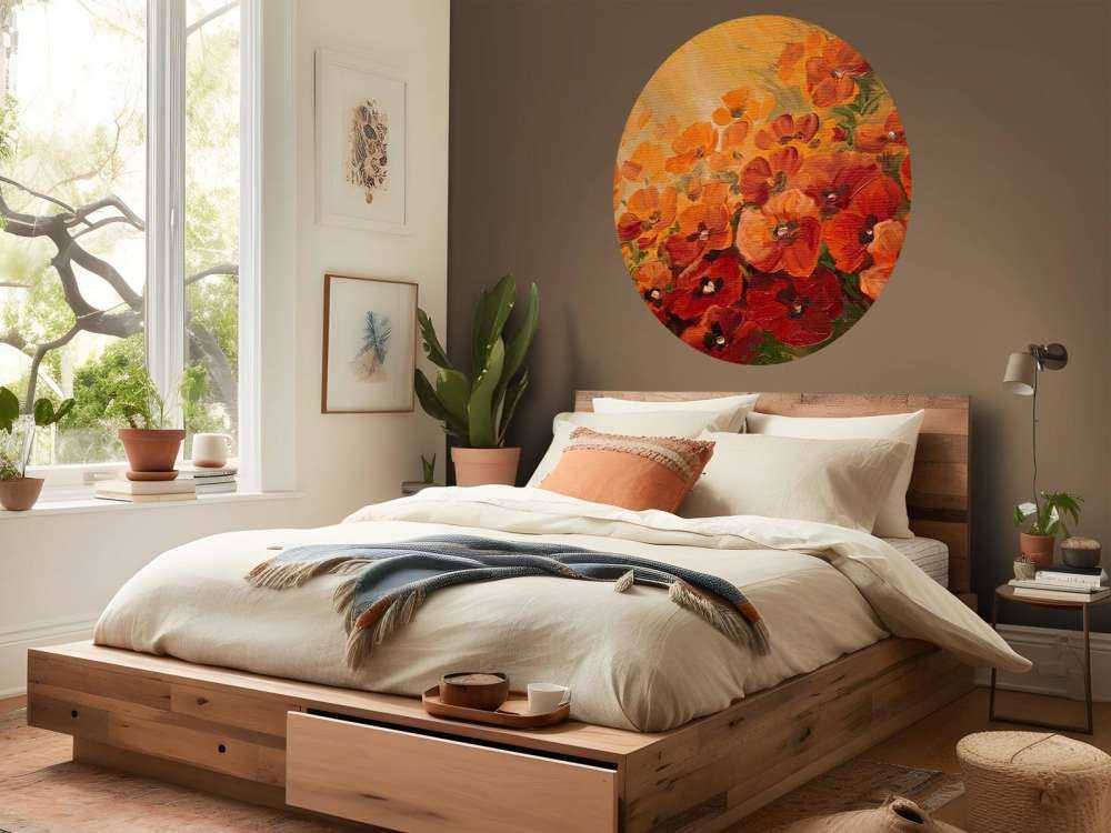 Olieverfschilderij van klaprozen