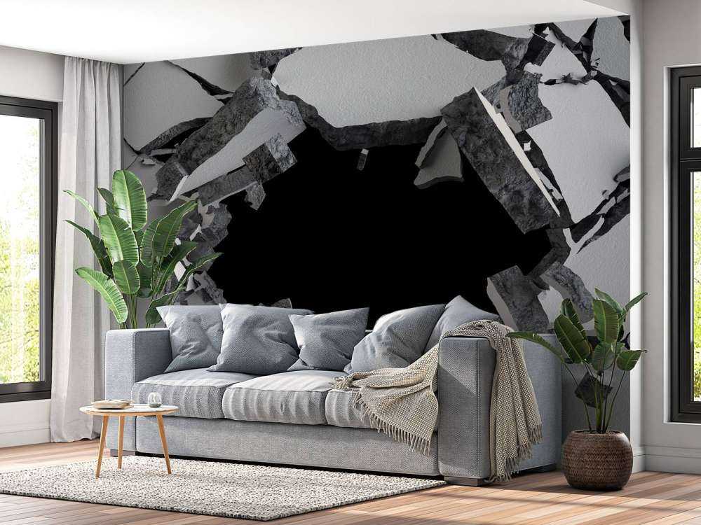 Gebarsten betonnen muur