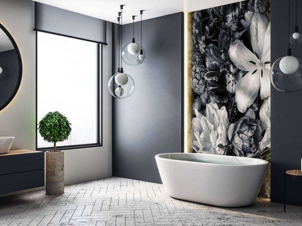 Boeket van bloemen in zwart-wit