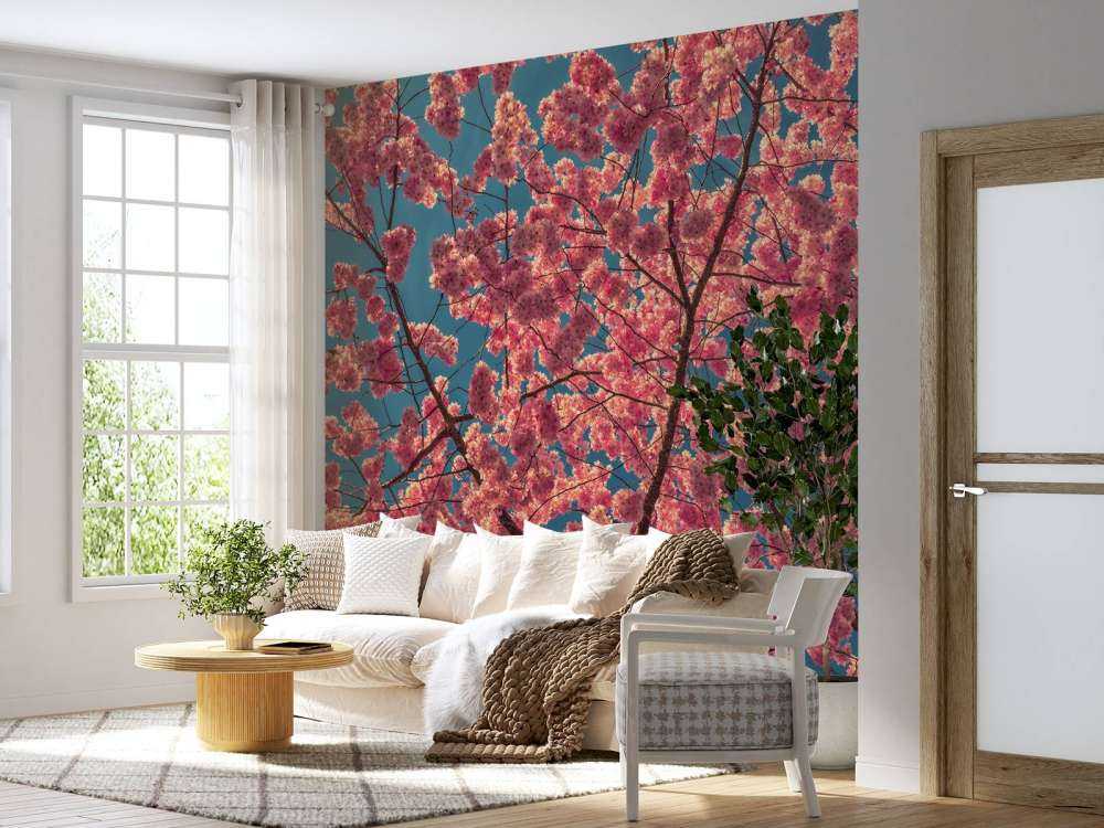 Felgekleurde roze bloesems