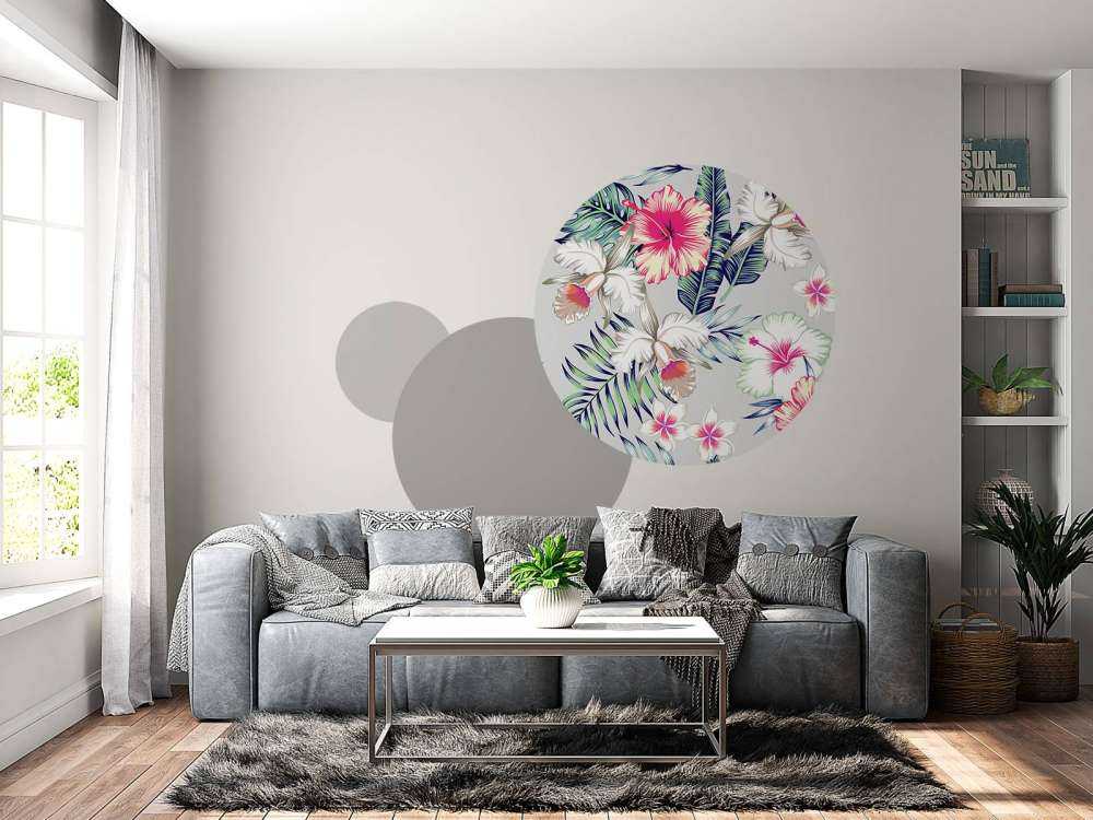 Exotische bloemen met een grijze achtergrond