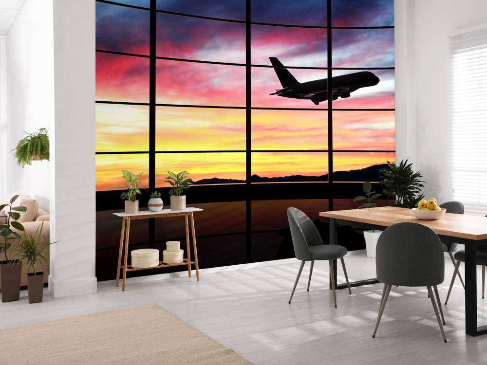 Raam bij een vliegveld