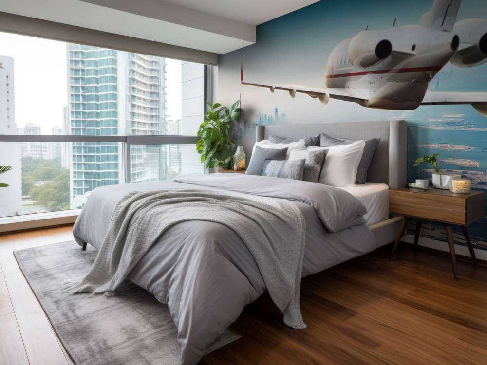 Privéjet boven Dubai