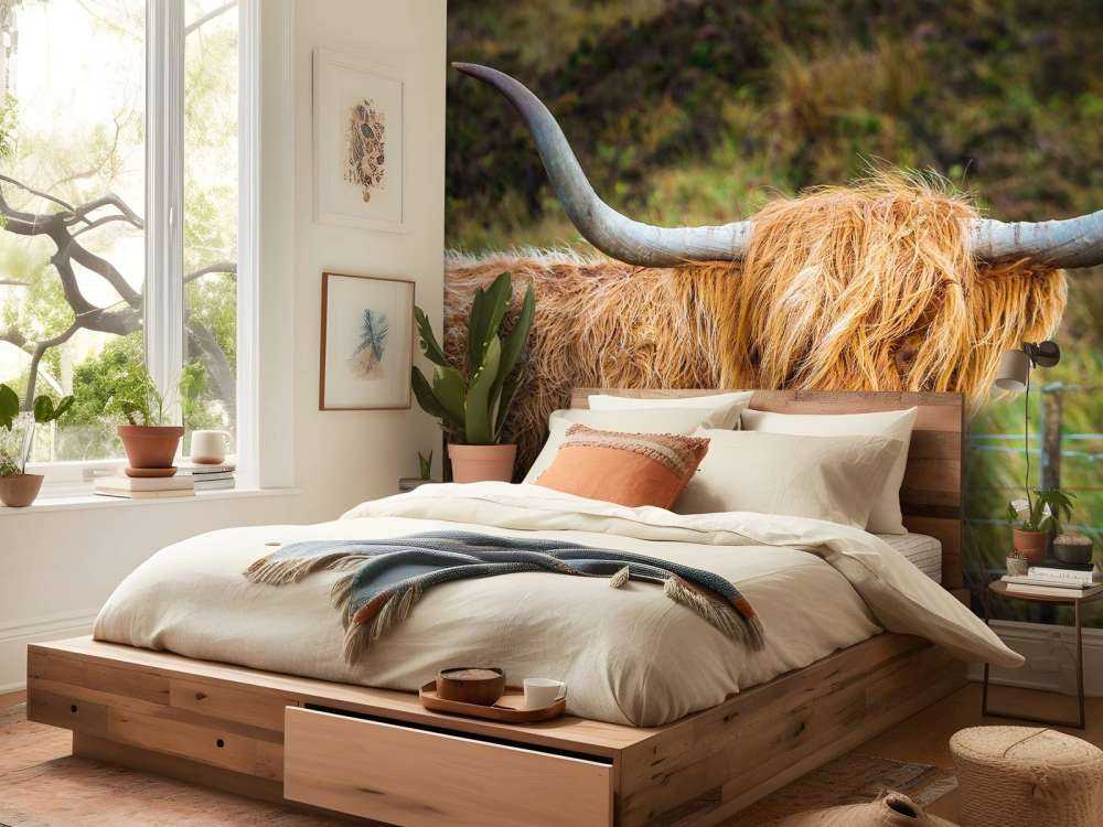 Schotse Hooglander in het veld